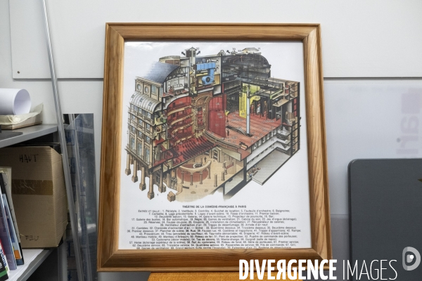 Construction du décor du Suicidé de Nikolaï Erdman, dans les Ateliers de la Comédie Française, à Sarcelles