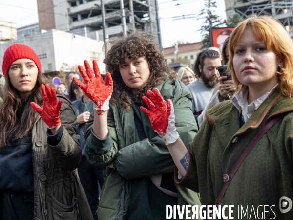 Manifestation à Belgrade pour demander justice après l effondrement d un toit qui a fait 14 morts 