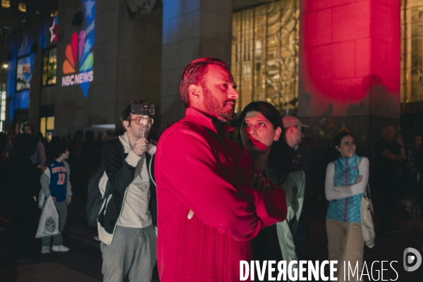 Soirée électorale au Rockefeller Center à Manhattan-NYC-USA