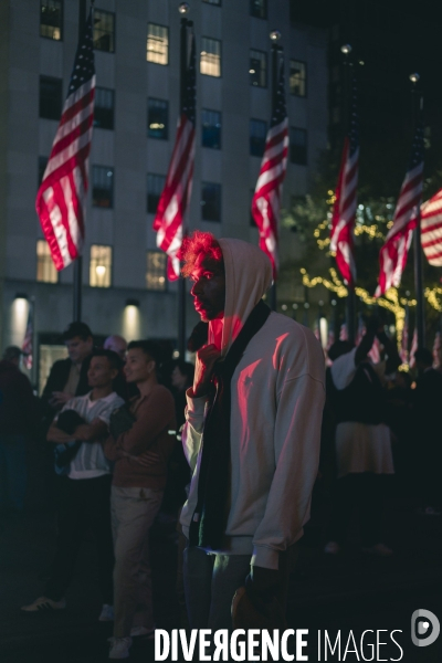 Soirée électorale au Rockefeller Center à Manhattan-NYC-USA