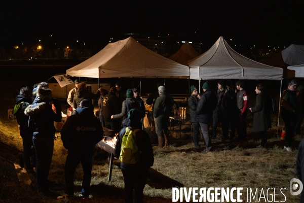 Feu de colere des agriculteurs a Dijon