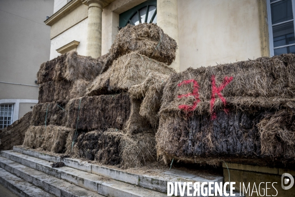 Action de la Coordination Rurale des Landes devant la préfecture de Mont-de-Marsan le 19 novembre 2024