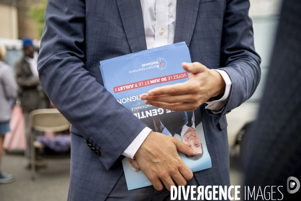 Pierre Gentillet (RN) en camapgne aux législatives 2024