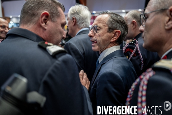 Michel Barnier et Bruno Retailleau au 130e congrès national des pompiers.