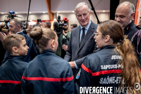 Michel Barnier et Bruno Retailleau au 130e congrès national des pompiers.