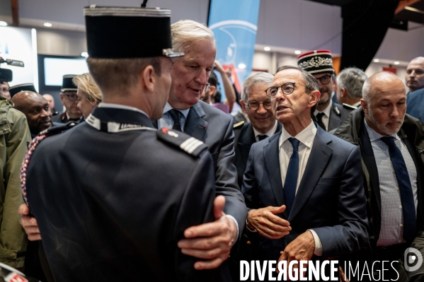 Michel Barnier et Bruno Retailleau au 130e congrès national des pompiers.