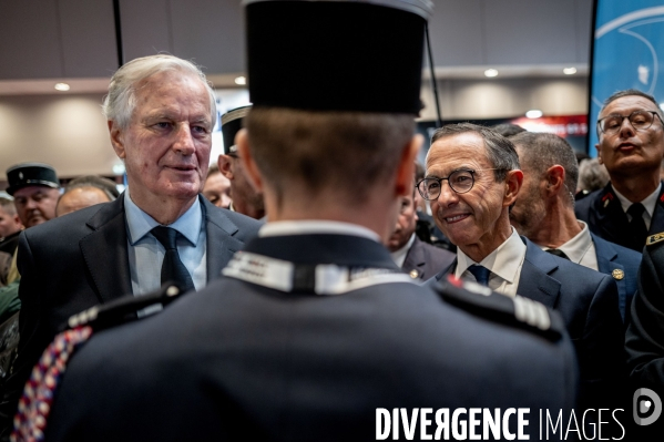 Michel Barnier et Bruno Retailleau au 130e congrès national des pompiers.