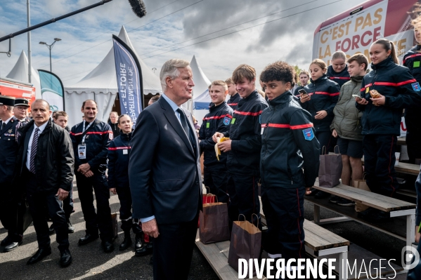 Michel Barnier et Bruno Retailleau au 130e congrès national des pompiers.