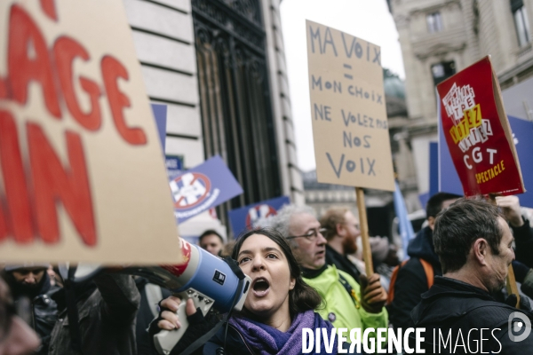 Manifestation des comédiens de doublage français contre l’intelligence artificielle