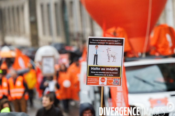 Manifestation pour la défense des services publics à Nantes