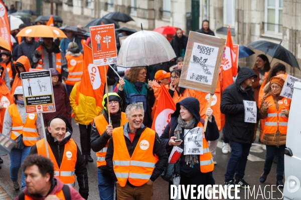 Manifestation pour la défense des services publics à Nantes