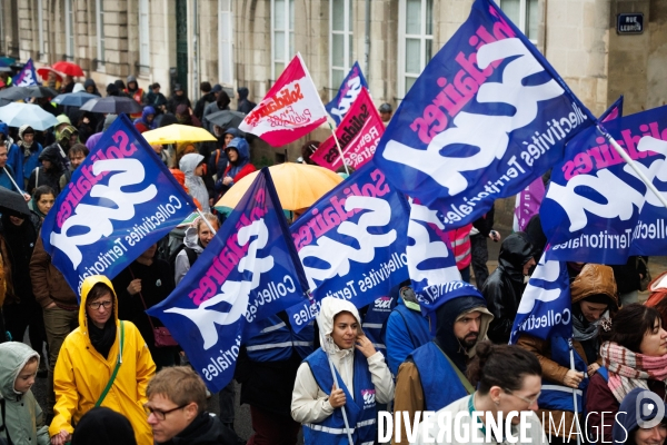 Manifestation pour la défense des services publics à Nantes