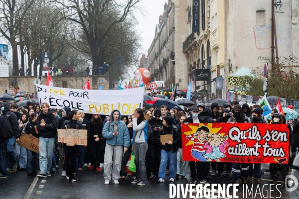 Manifestation pour la défense des services publics à Nantes