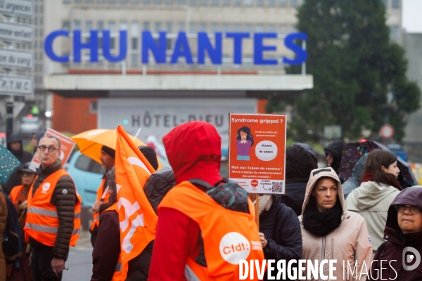 Manifestation pour la défense des services publics à Nantes