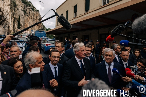 Michel Barnier et Bruno Retailleau en visite à Menton et Vintimille