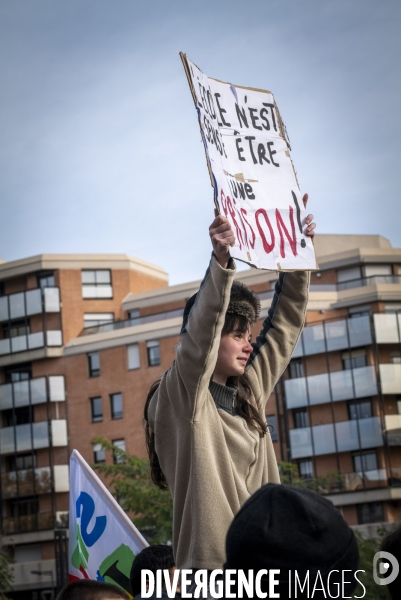 Choses vues 2024 Manifestation fonctionnaires et lyceens Perpignan