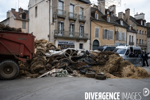 Manifestation des agriculteurs a Dijon (FDSEA et Jeunes agriculteurs)