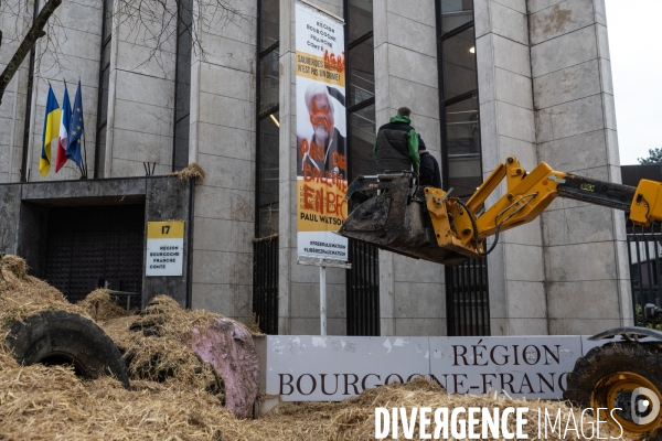 Manifestation des agriculteurs a Dijon (FDSEA et Jeunes agriculteurs)