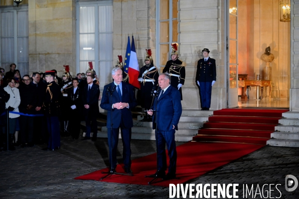 Passation de pouvoirs entre Michel BARNIER et François Bayrou