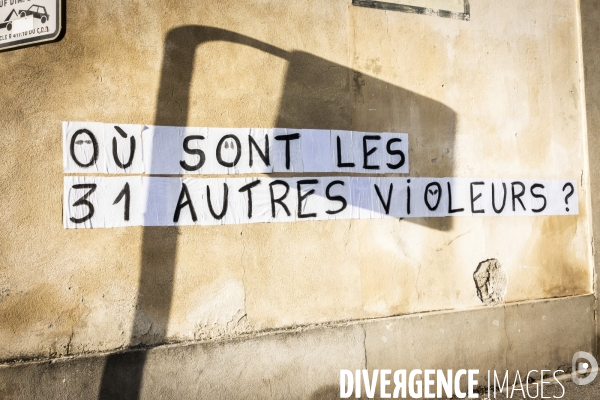 Proces des viols de Mazan - Collages feministes