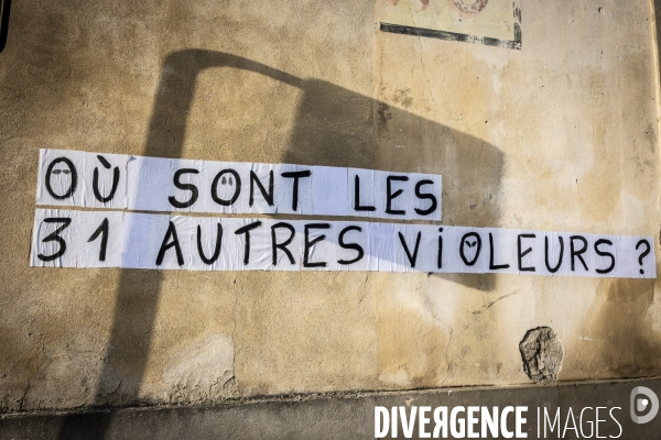 Proces des viols de Mazan - Collages feministes