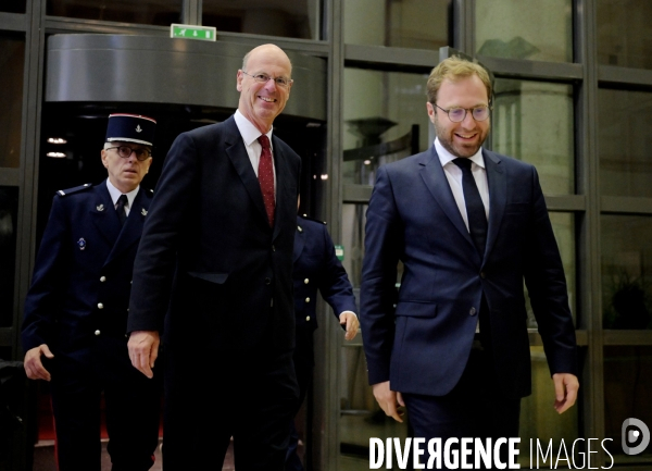Cérémonie de passation de pouvoir entre Antoine Armand, Laurent Saint-Martin et Eric Lombard
