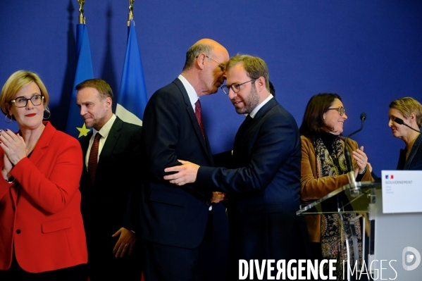 Cérémonie de passation de pouvoir entre Antoine Armand, Laurent Saint-Martin et Eric Lombard