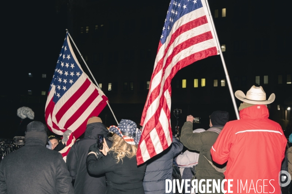 Investiture de Donald Trump - L attente de la libération des insurgés du Capitole à Washington.