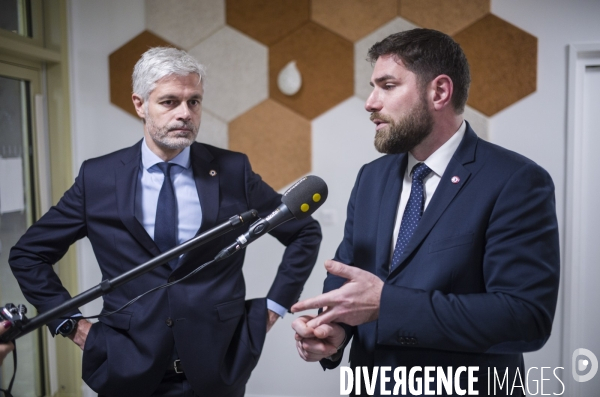 LAURENT WAUQUIEZ EN deplacement a l hay-les-roses aupres du depute vincent jeanbrun.