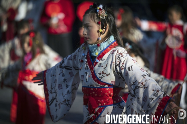 NOUVEL AN CHINOIS sur les Champs-Elysees a Paris