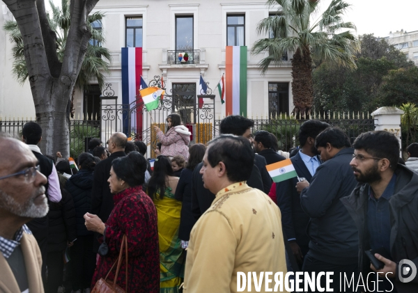 Emmanuel Macron et Narendra Modi en visite à Marseille