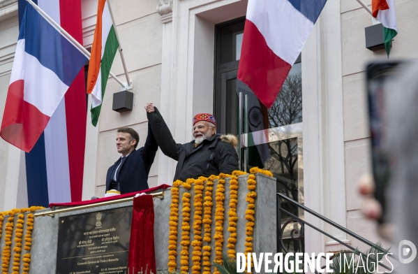 Emmanuel Macron et Narendra Modi en visite à Marseille