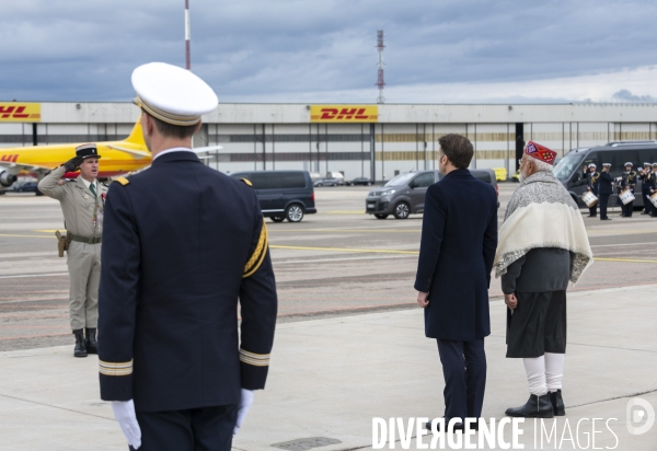 Emmanuel Macron et Narendra Modi en visite à Marseille