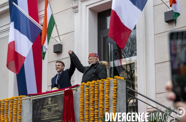 Emmanuel Macron et Narendra Modi en visite à Marseille