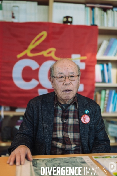 Shigemitsu Tanaka, prix Nobel de la paix 2024, à la CGT le 23 janvier 2025.