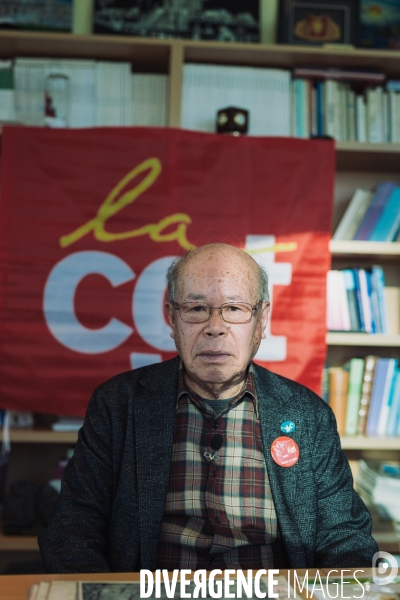 Shigemitsu Tanaka, prix Nobel de la paix 2024, à la CGT le 23 janvier 2025.
