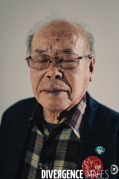 Shigemitsu Tanaka, prix Nobel de la paix 2024, à la CGT le 23 janvier 2025.