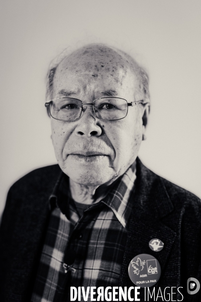 Shigemitsu Tanaka, prix Nobel de la paix 2024, à la CGT le 23 janvier 2025.