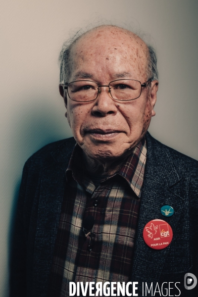 Shigemitsu Tanaka, prix Nobel de la paix 2024, à la CGT le 23 janvier 2025.