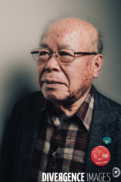 Shigemitsu Tanaka, prix Nobel de la paix 2024, à la CGT le 23 janvier 2025.