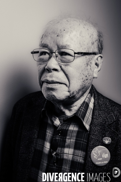 Shigemitsu Tanaka, prix Nobel de la paix 2024, à la CGT le 23 janvier 2025.