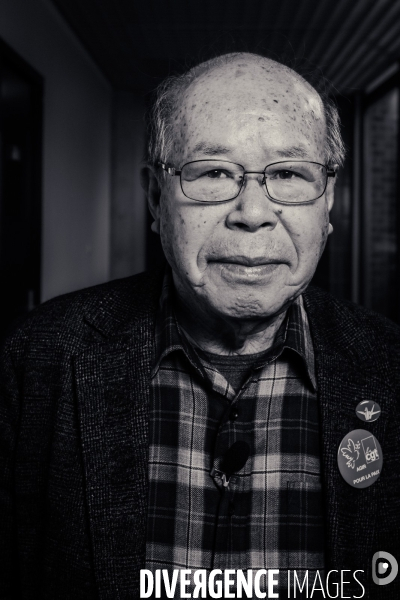 Shigemitsu Tanaka, prix Nobel de la paix 2024, à la CGT le 23 janvier 2025.