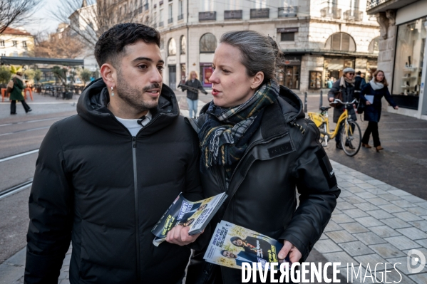 Déplacement de Lucie Castets à Grenoble.
