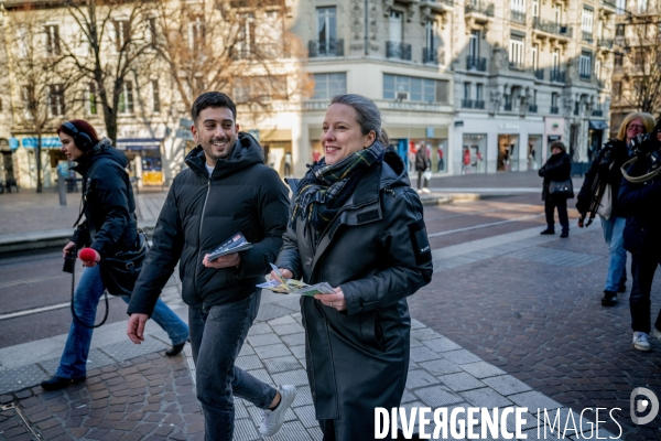 Déplacement de Lucie Castets à Grenoble.