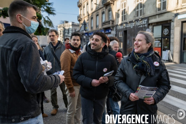 Déplacement de Lucie Castets à Grenoble.