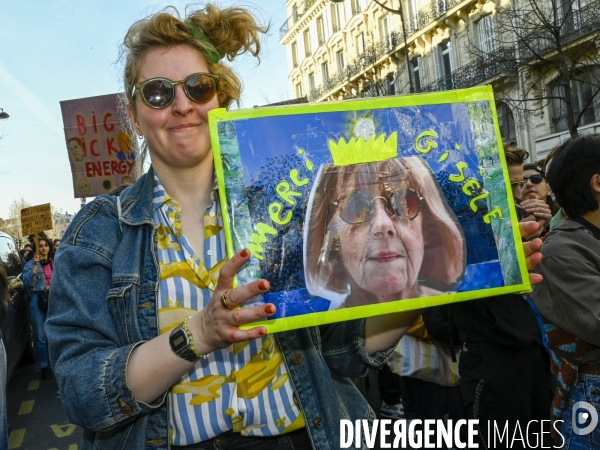 Manifestation pour La Journée internationale des droits des femmes, le 8 Mars 2025. International women sday in Paris.