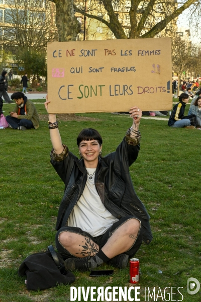 Manifestation pour La Journée internationale des droits des femmes, le 8 Mars 2025. International women sday in Paris.