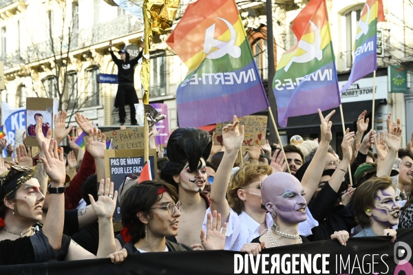 Manifestation pour La Journée internationale des droits des femmes, le 8 Mars 2025. International women sday in Paris.