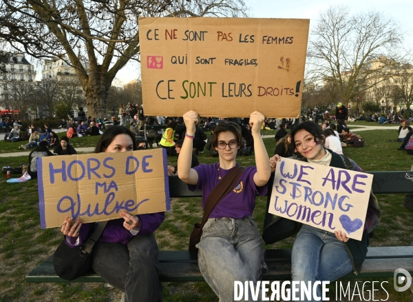 Manifestation pour La Journée internationale des droits des femmes, le 8 Mars 2025. International women sday in Paris.