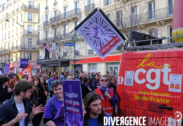 Manifestation pour La Journée internationale des droits des femmes, le 8 Mars 2025